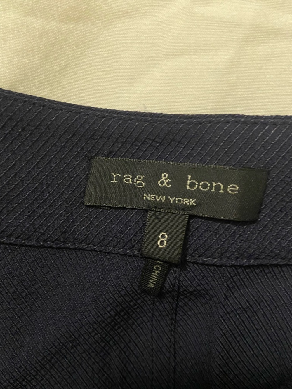 Rag & Bone Navy Button-Trim A-Line Midi Skirt - Picture 3 of 5